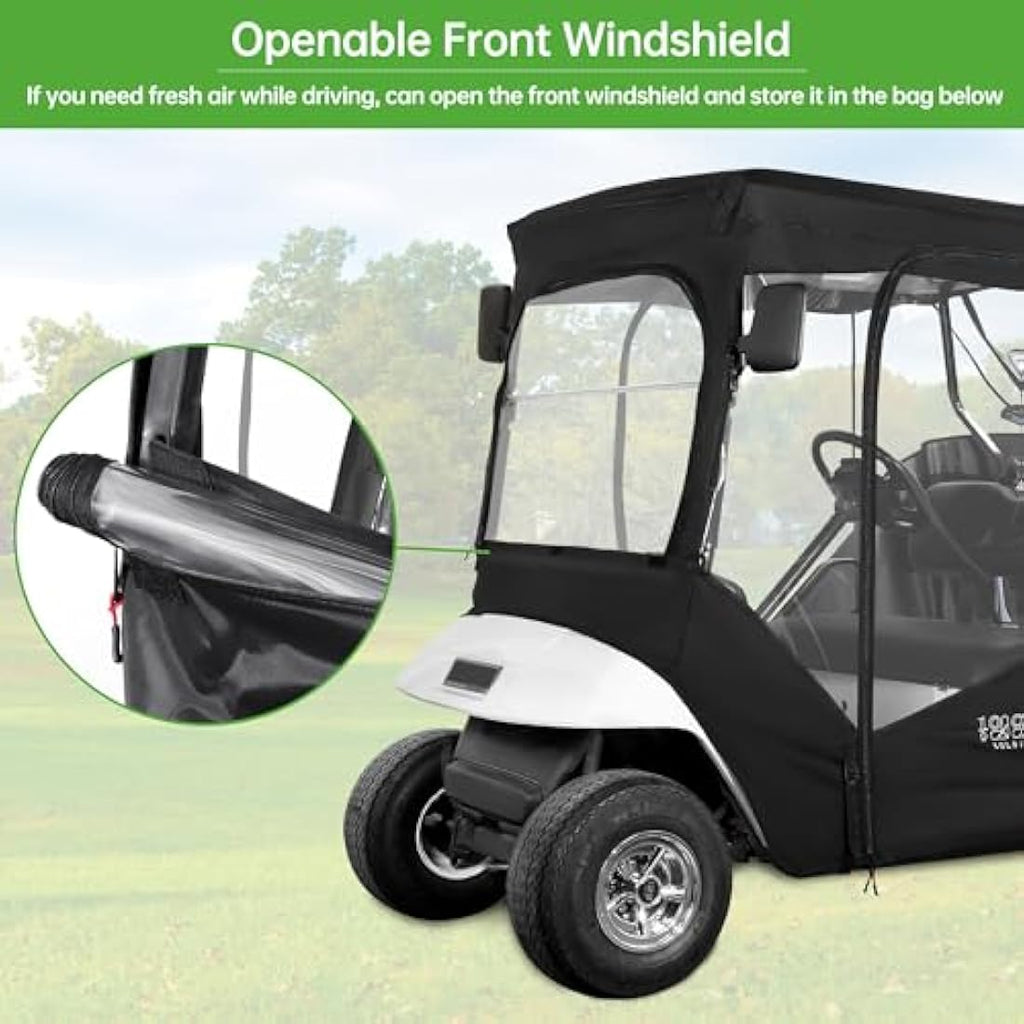 10L0L 2-Passenger Golf Cart Enclosure for EZGO TXT RXV | 600D Waterproof