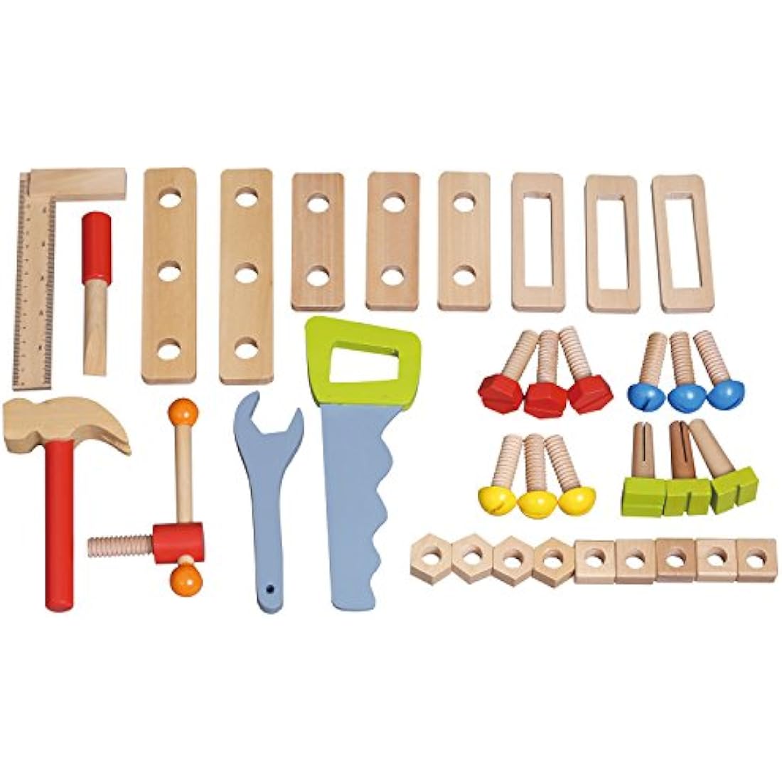 Lelin Wooden Workbench Toy Set – Kids Pretend Play DIY Tool Bench