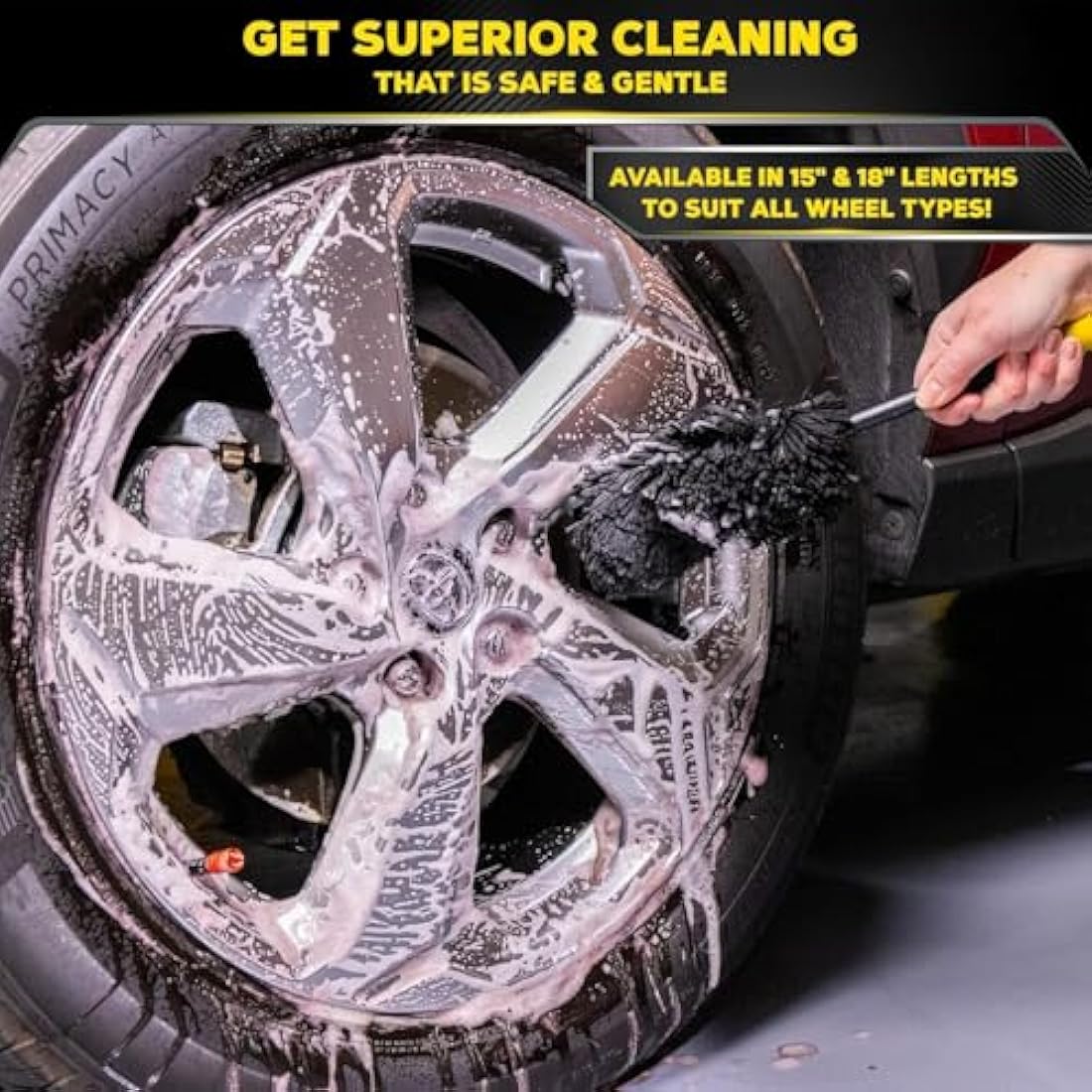 Meguiar's Supreme Microfibre Wheel Brush – Medium Scratch-Free Rim Cleaner