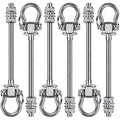 SELEWARE 304 Stainless Steel Swing Hangers – Heavy Duty Hammock Hooks, 6 Pack