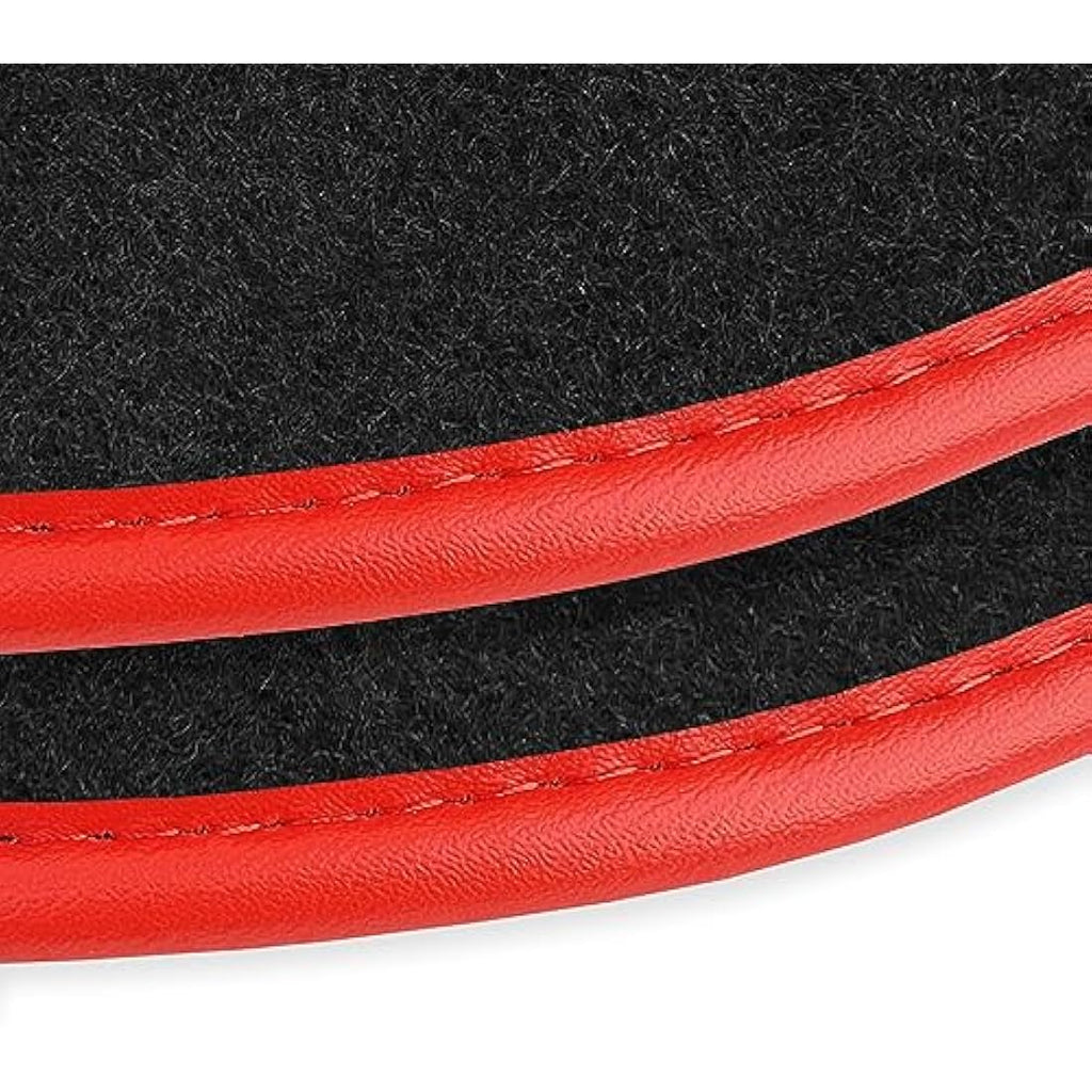 VW Golf MK7 2013-2020 Car Mats - Black Carpet with Red GTI Stripe