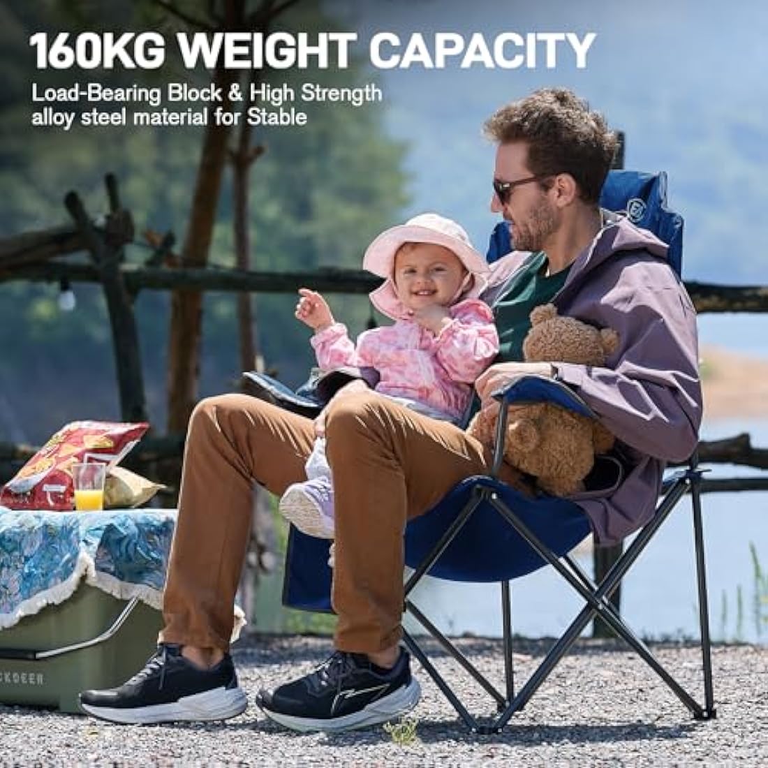 Ever Advanced Heavy Duty Folding Camping Chair | 160kg Oversized Seat