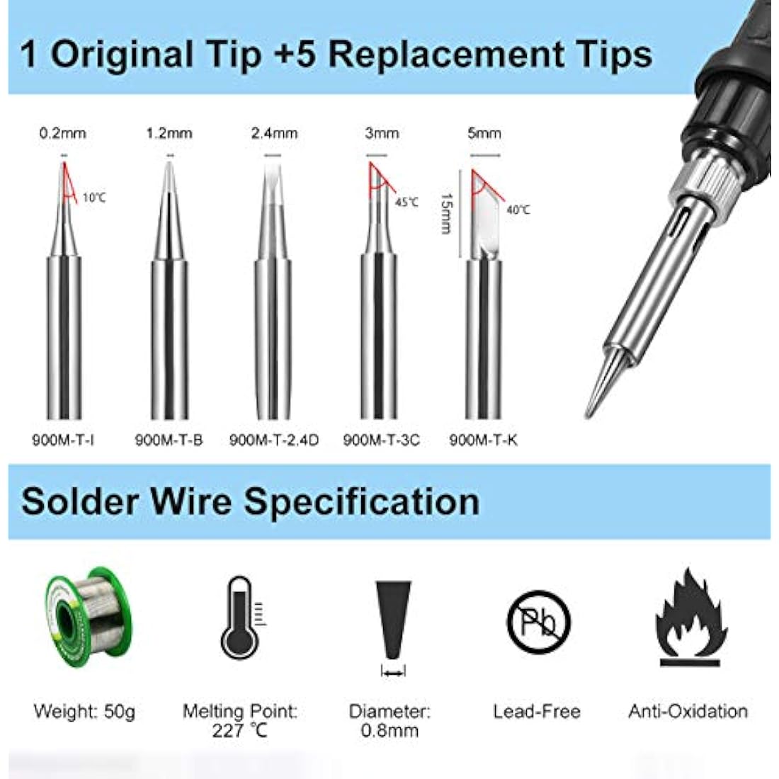 Preciva 60W Digital Soldering Station - Adjustable 90-480°C LCD Kit