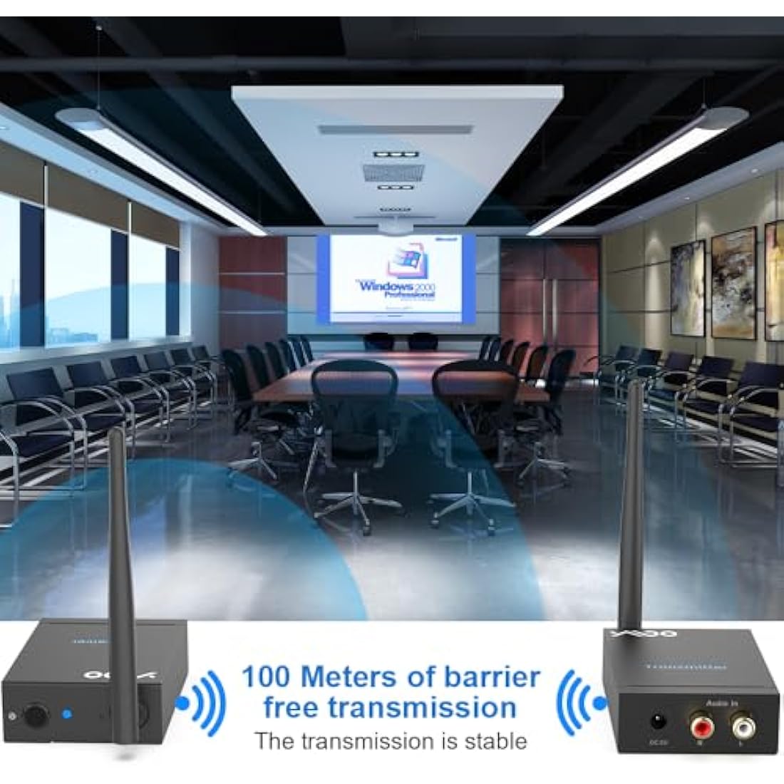 YMOO Wireless Audio Transmitter Receiver | 100m Long Range HiFi 2.4GHz
