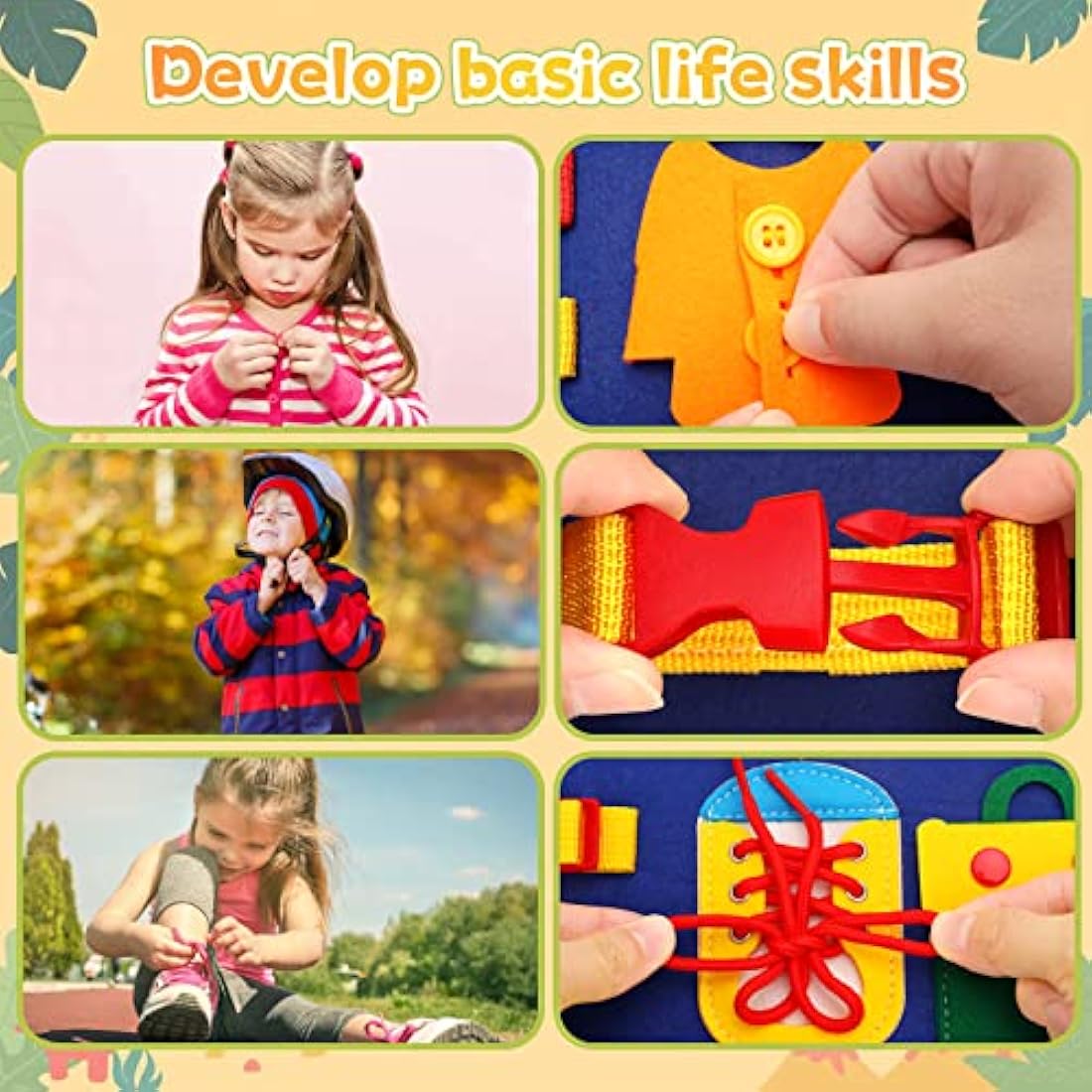 Montessori Busy Board – Sensory Travel Toy for Toddlers