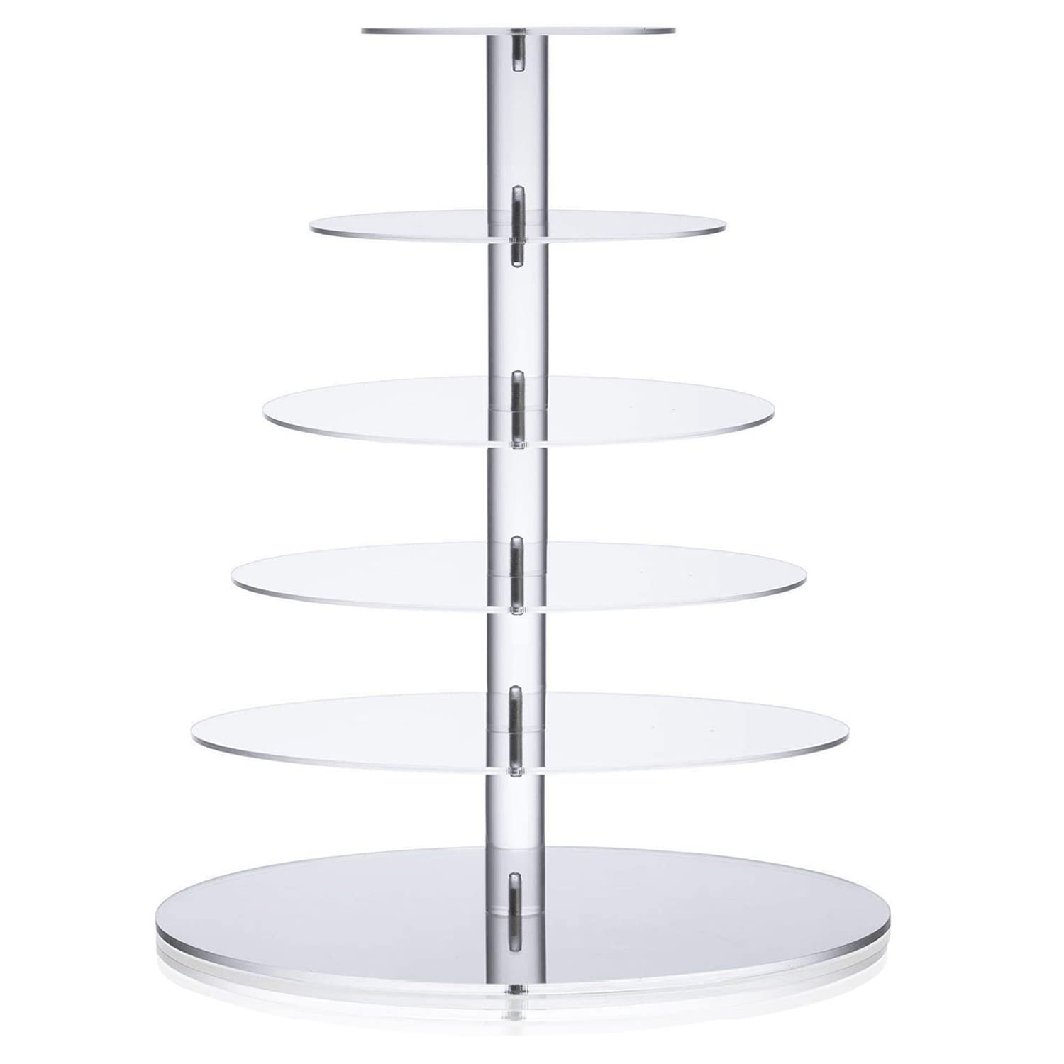 Ulifeme 6 Tier Acrylic Cupcake Stand – Clear Round Dessert Display Tower