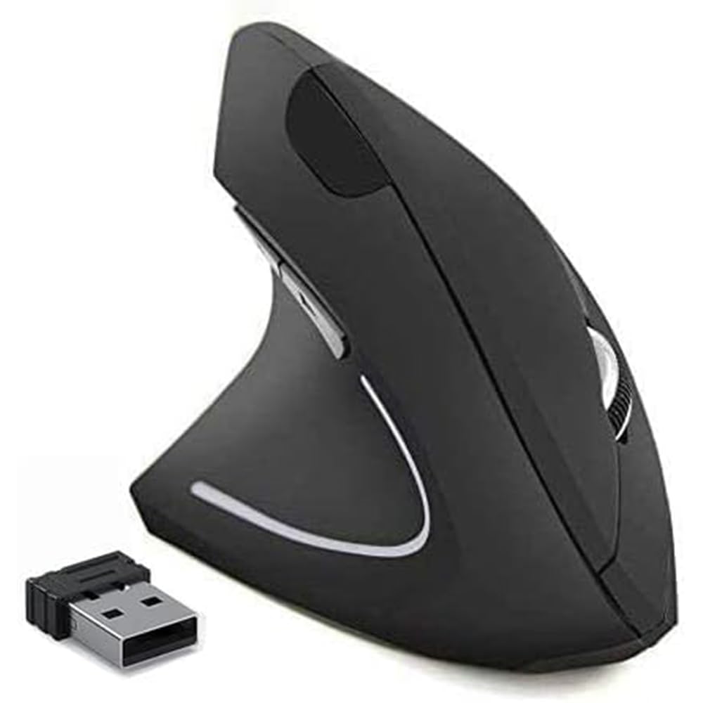 BeWishes Left-Handed Wireless Vertical Mouse – Ergonomic 2.4G 1600 DPI