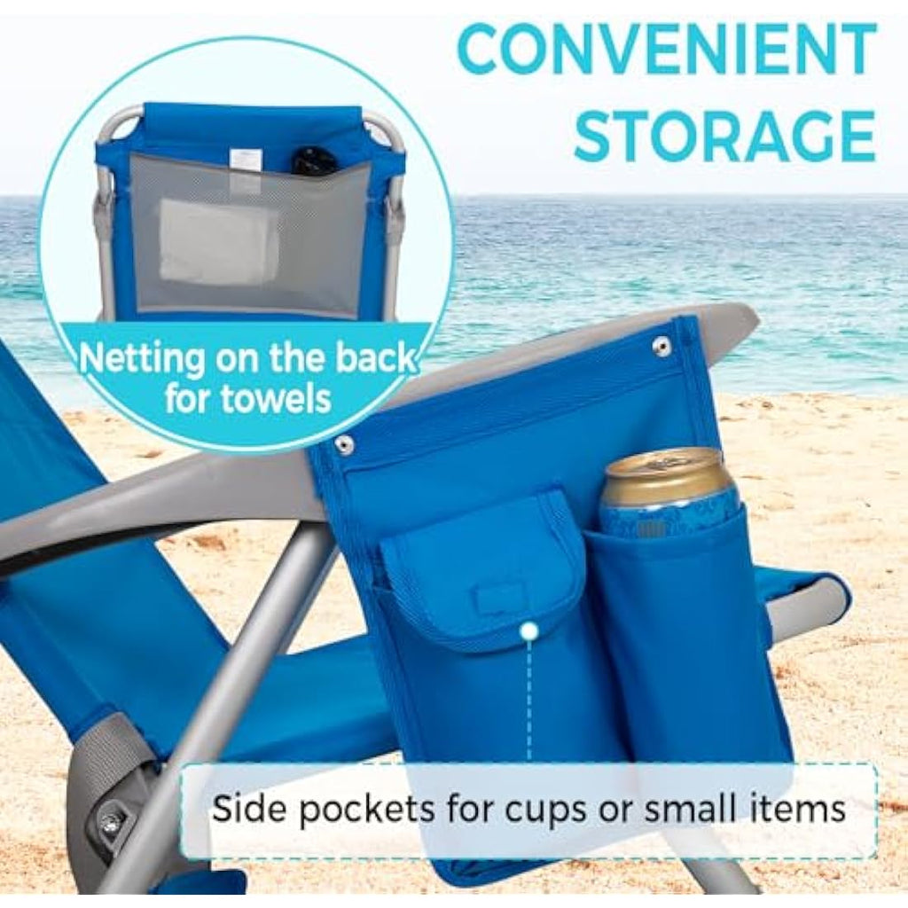 #WEJOY 4-Position Adjustable Beach Chair | Lightweight Aluminum Folding Seat