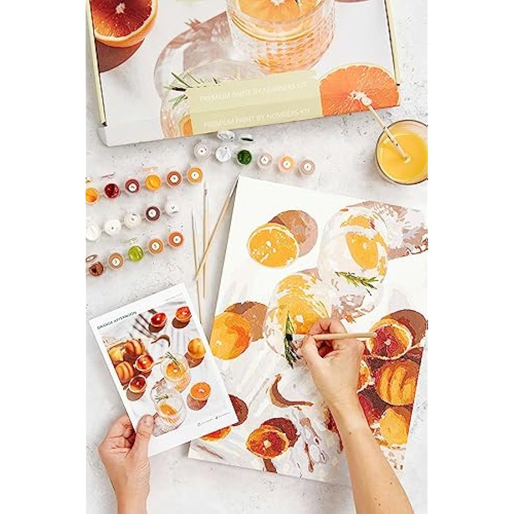 Dabble Paint by Numbers Kit for Adults - Floral Canvas with Acrylic Paint