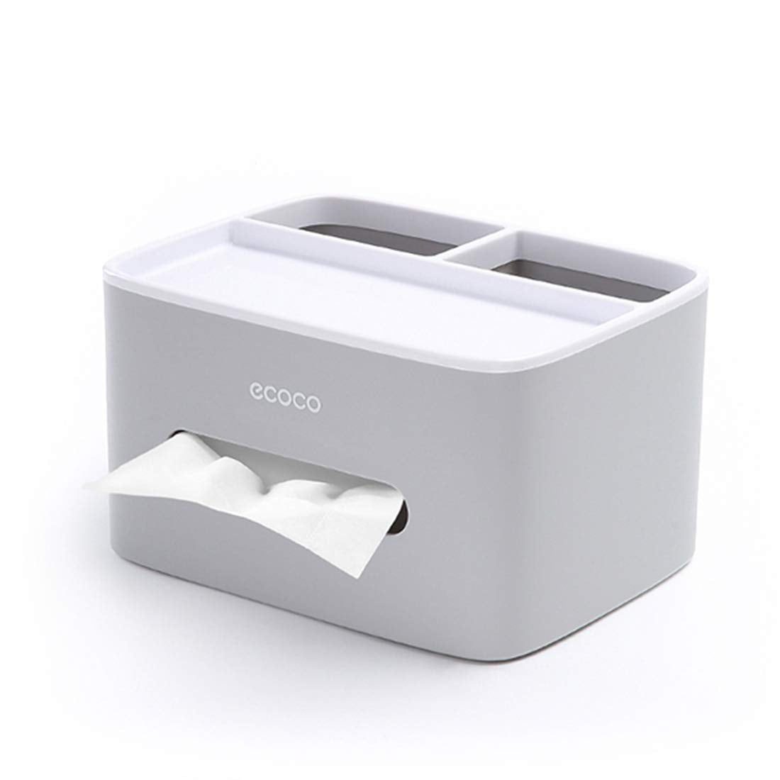 MHTECH Desktop Organizer – Multifunction Tissue Box & Remote Holder, Gray