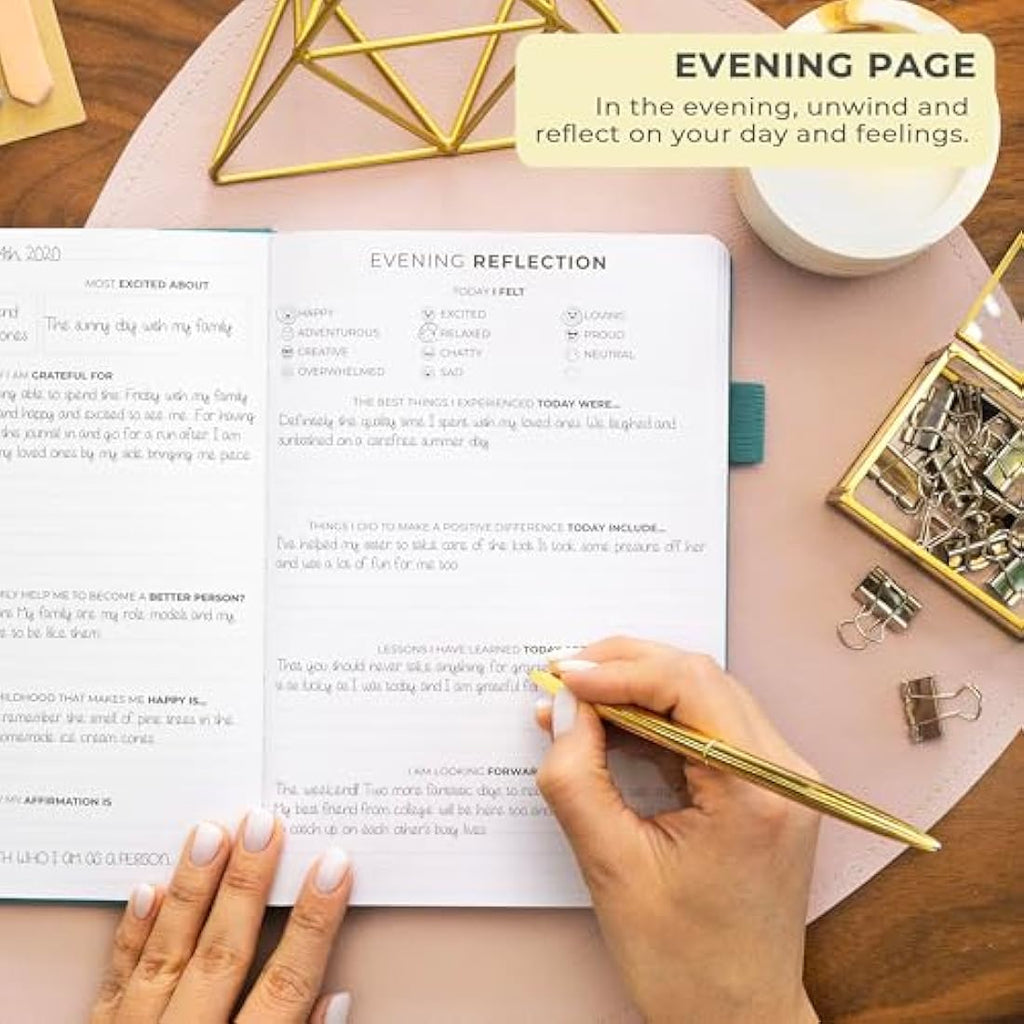 Clever Fox Gratitude Journal – A5 Daily Affirmation Notebook, Aquamarine
