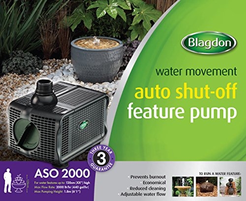 Blagdon 2000 Water Feature Pump with Auto Shut Off Sensor | 2000 LPH