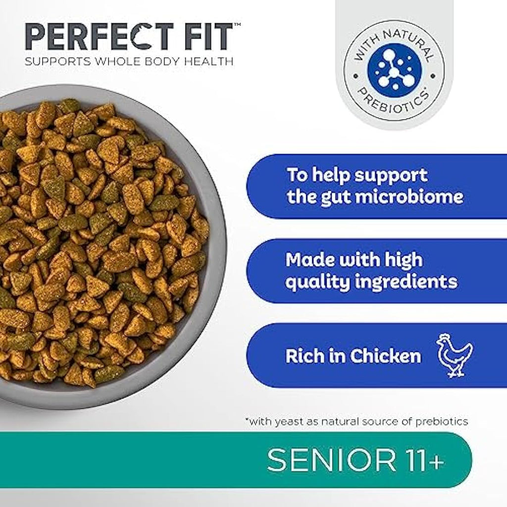 Perfect Fit Senior 11+ Dry Cat Food - Rich in Chicken - 3 x 2.8kg