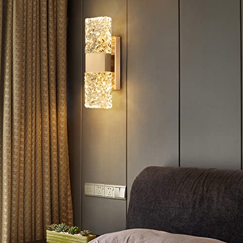 KRIPINC Crystal LED Wall Light – Gold Water Ripple Luxury Sconce