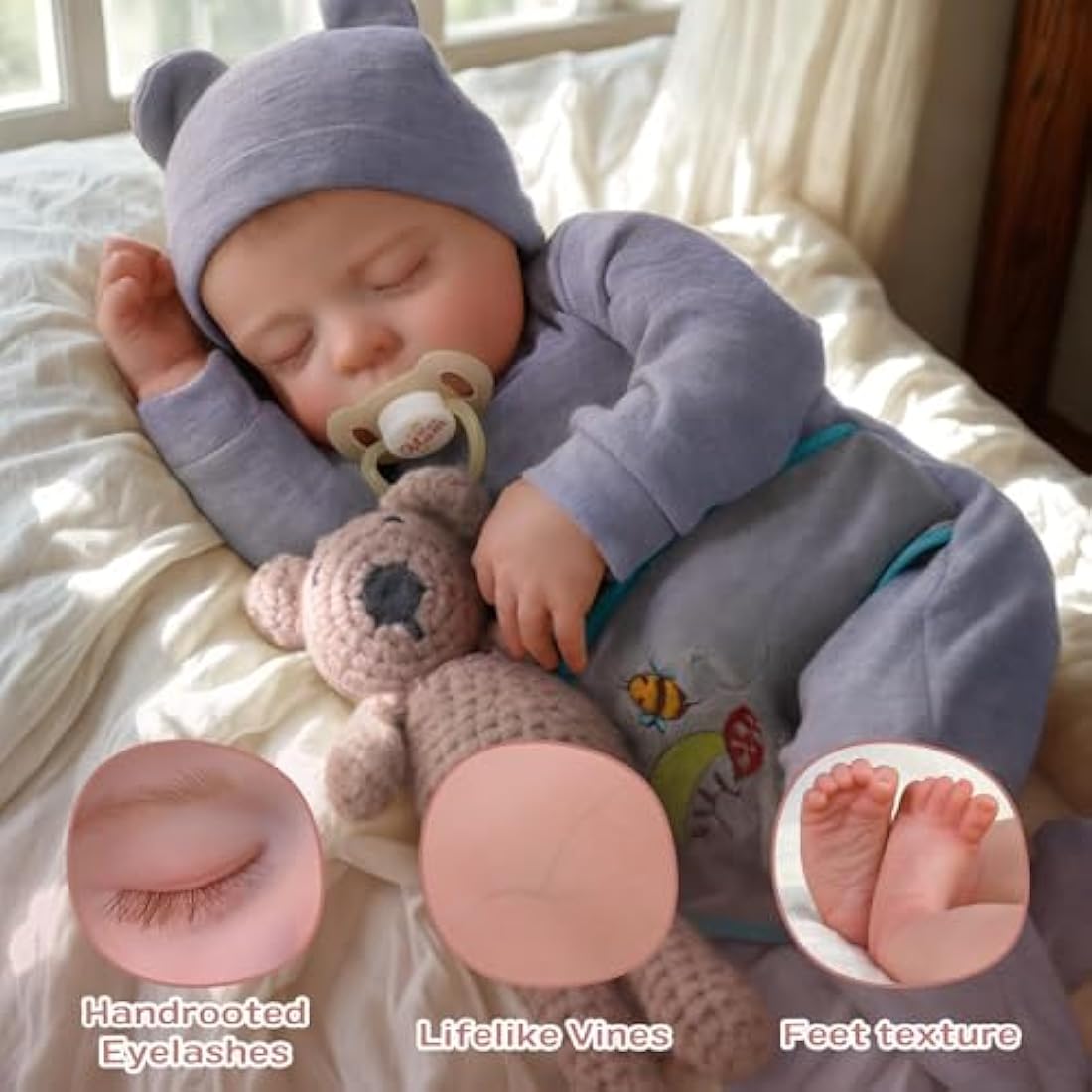 JIZHI 20" Realistic Reborn Baby Doll – Lifelike Vinyl Newborn Boy Doll