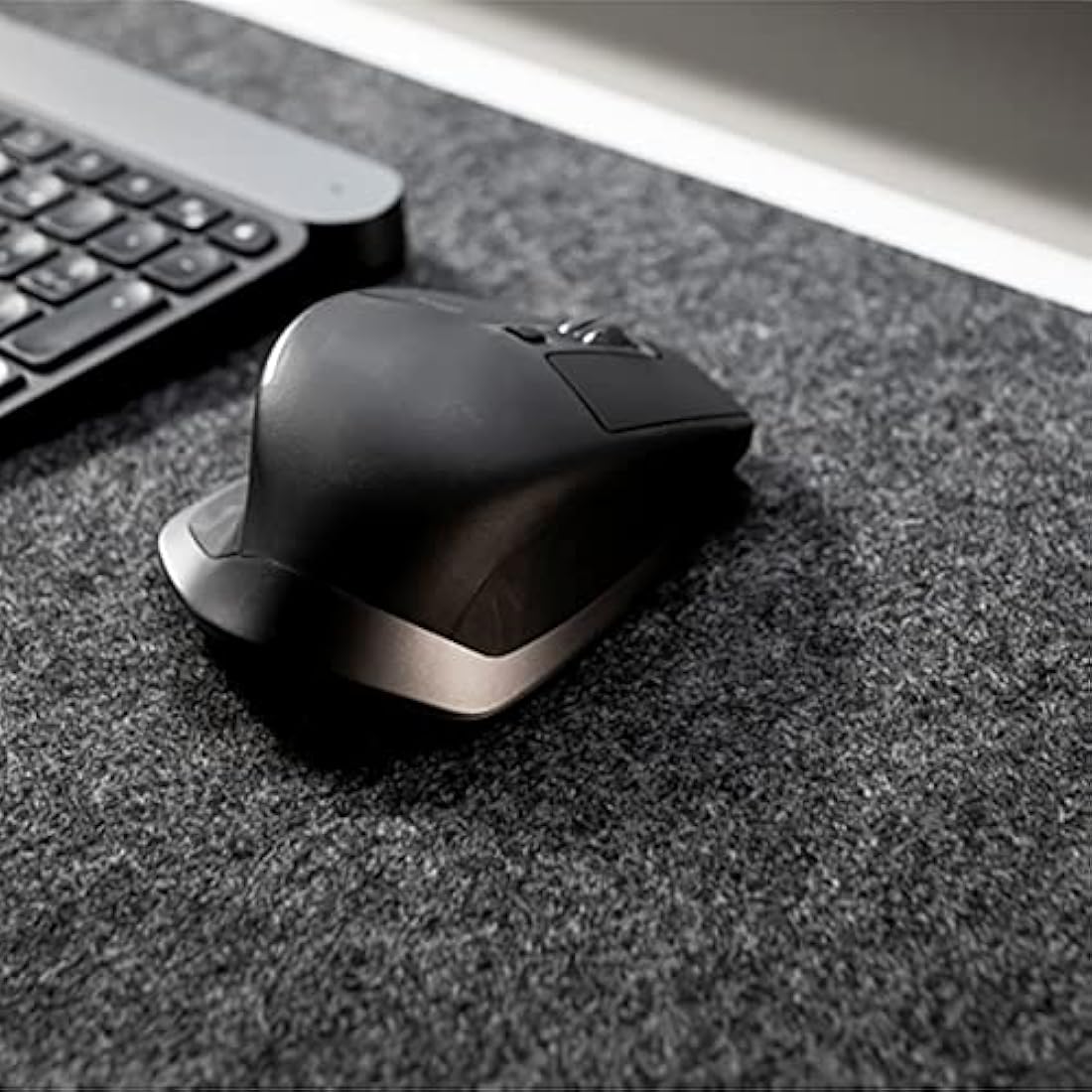 DawnTrees Felt Desk Mat - 100x40cm Extra Large Mouse Pad - Dark Grey