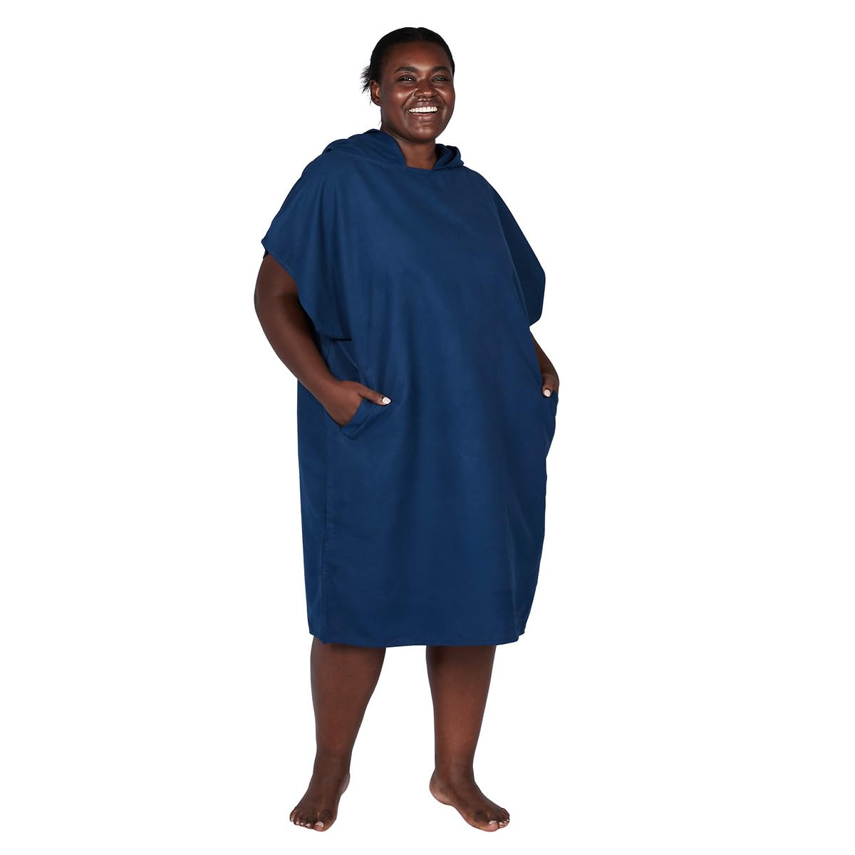 Dock & Bay Adult Beach Poncho | Quick Dry Hooded Changing Robe - Navy