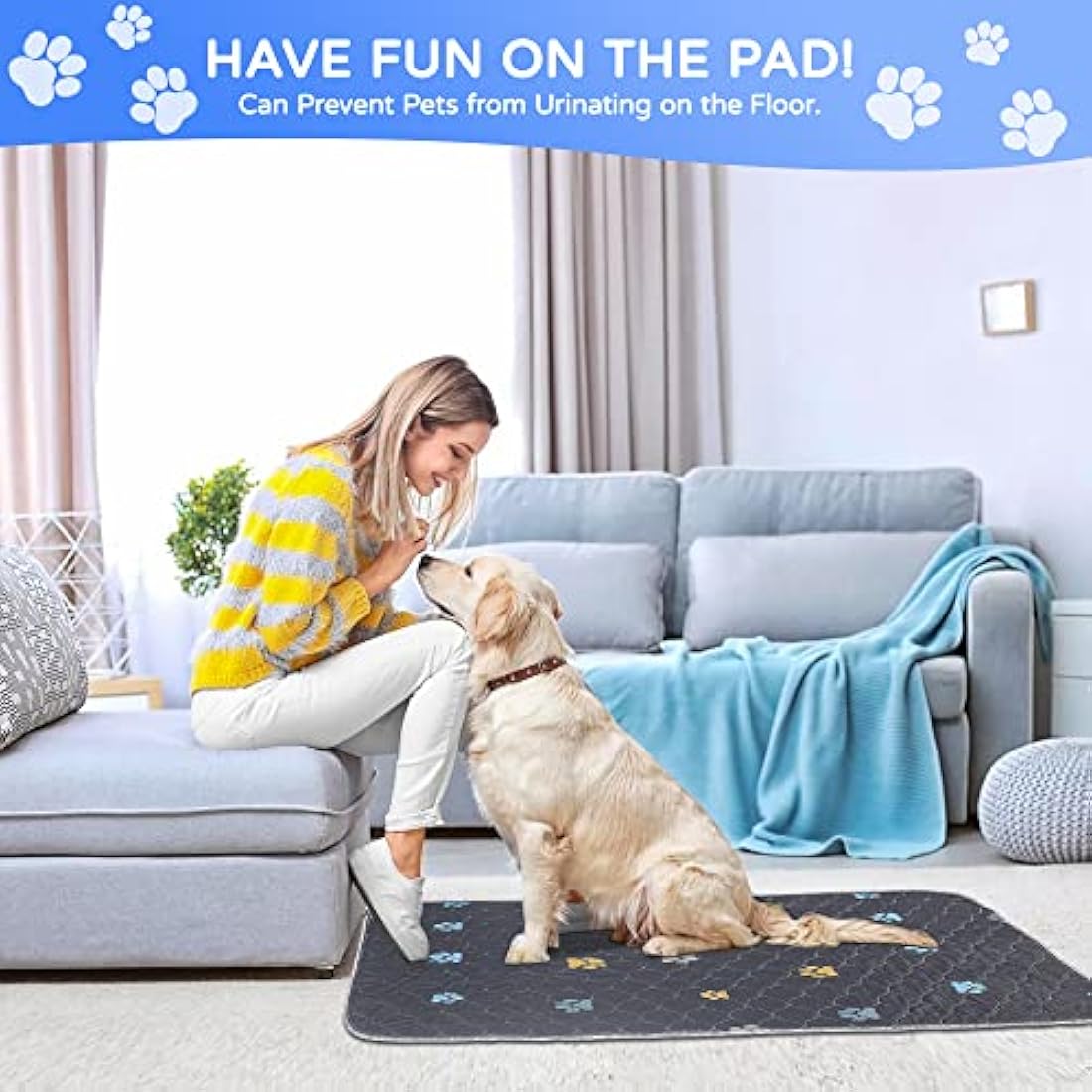 Aitmexcn Washable Dog Pee Pads – 2PK Waterproof Reusable Training Mats