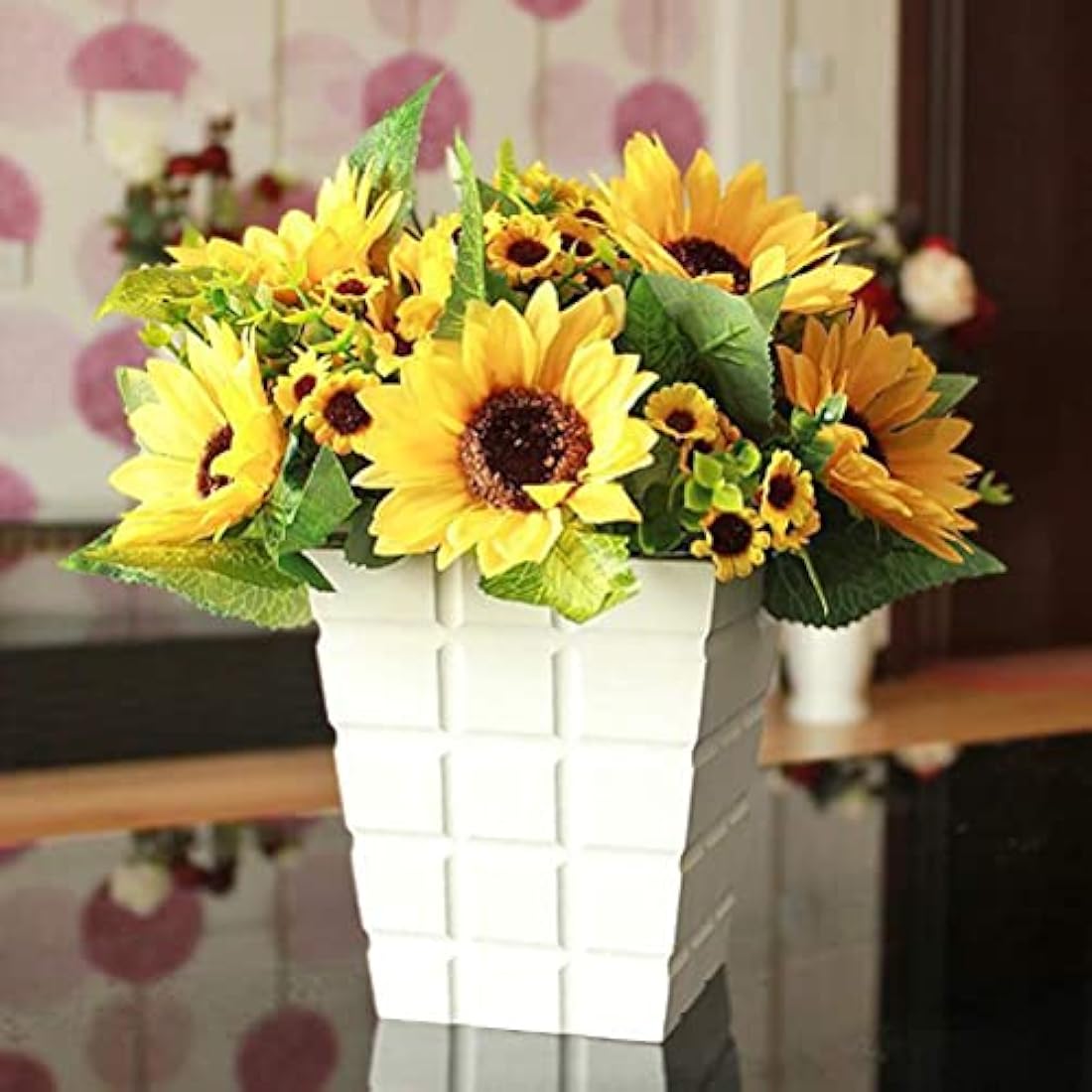 Jolof Store 2-Pack Silk Sunflower Artificial Flowers for Home Decor