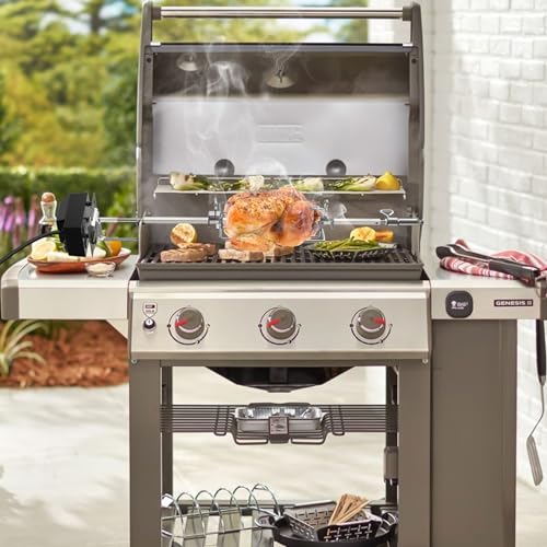 Onlyfire Stainless Steel Grill Rotisserie Kit for Weber Spirit 200/300