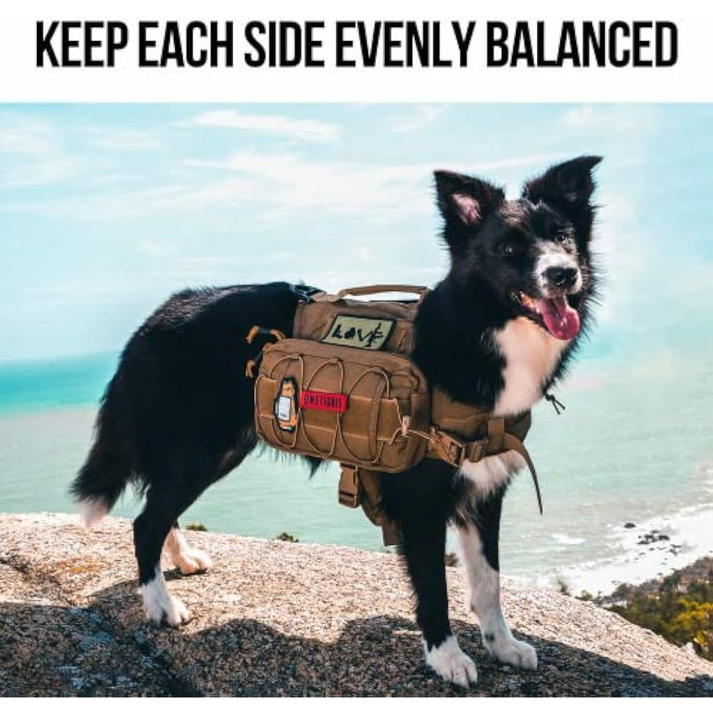 OneTigris Mammoth Dog Backpack 2.0 – Tactical Hiking Pack for M/L Dogs