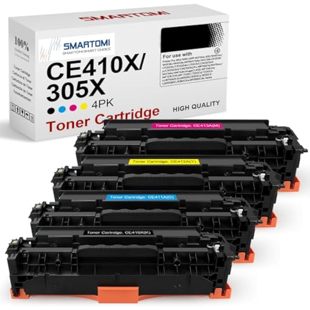 SMARTOMI 305X 305A Remanufactured Toner Cartridges for HP LaserJet - 4 Pack