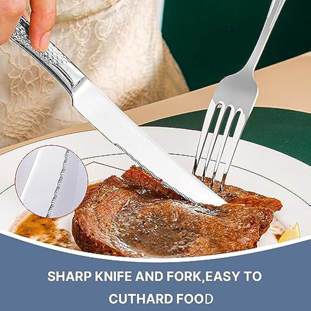 24-Piece Stainless Steel Cutlery Set with Holder | Service for 6