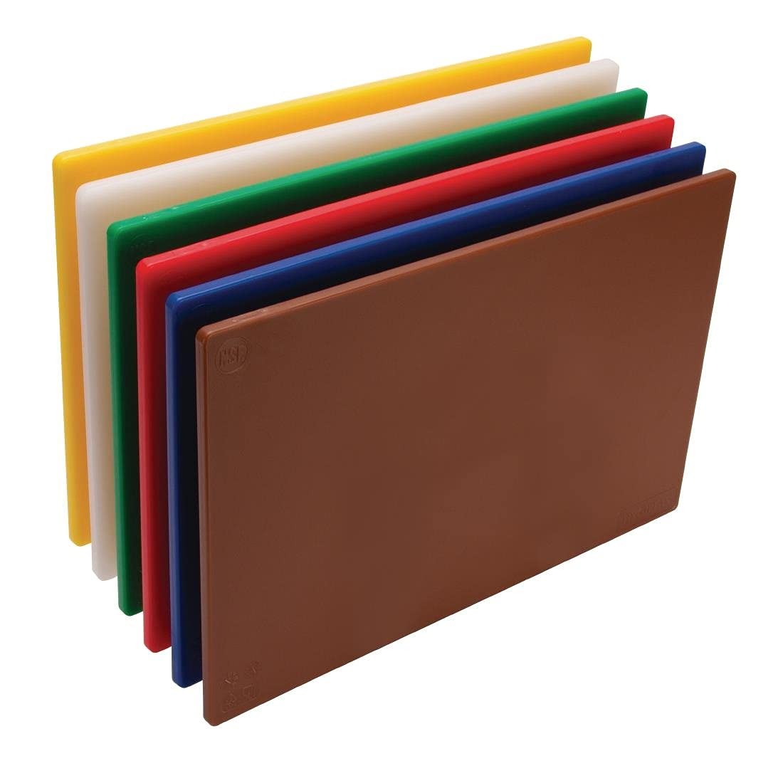 Hygiplas 6-Piece Colour-Coded Low Density Chopping Board Set – 455x305mm