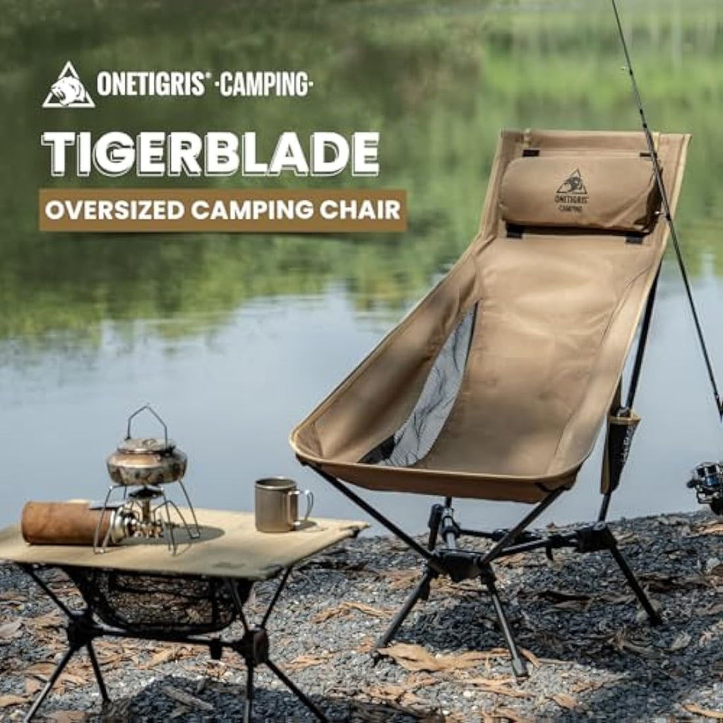 OneTigris Tigerblade High Back Camping Chair | Heavy Duty Folding Seat