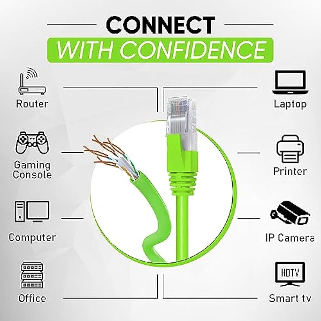 Mr. Tronic Cat 6 Ethernet Cable 100m – High Speed UTP Bulk LAN Cable, Green