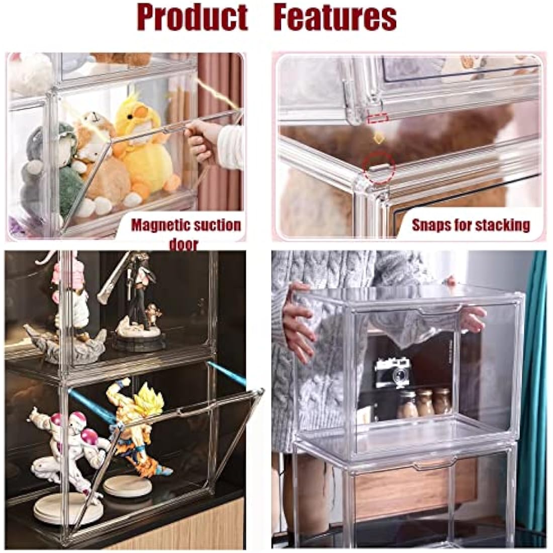 Siyecioa Stackable Acrylic Display Case for Funko Pop & Minifigures