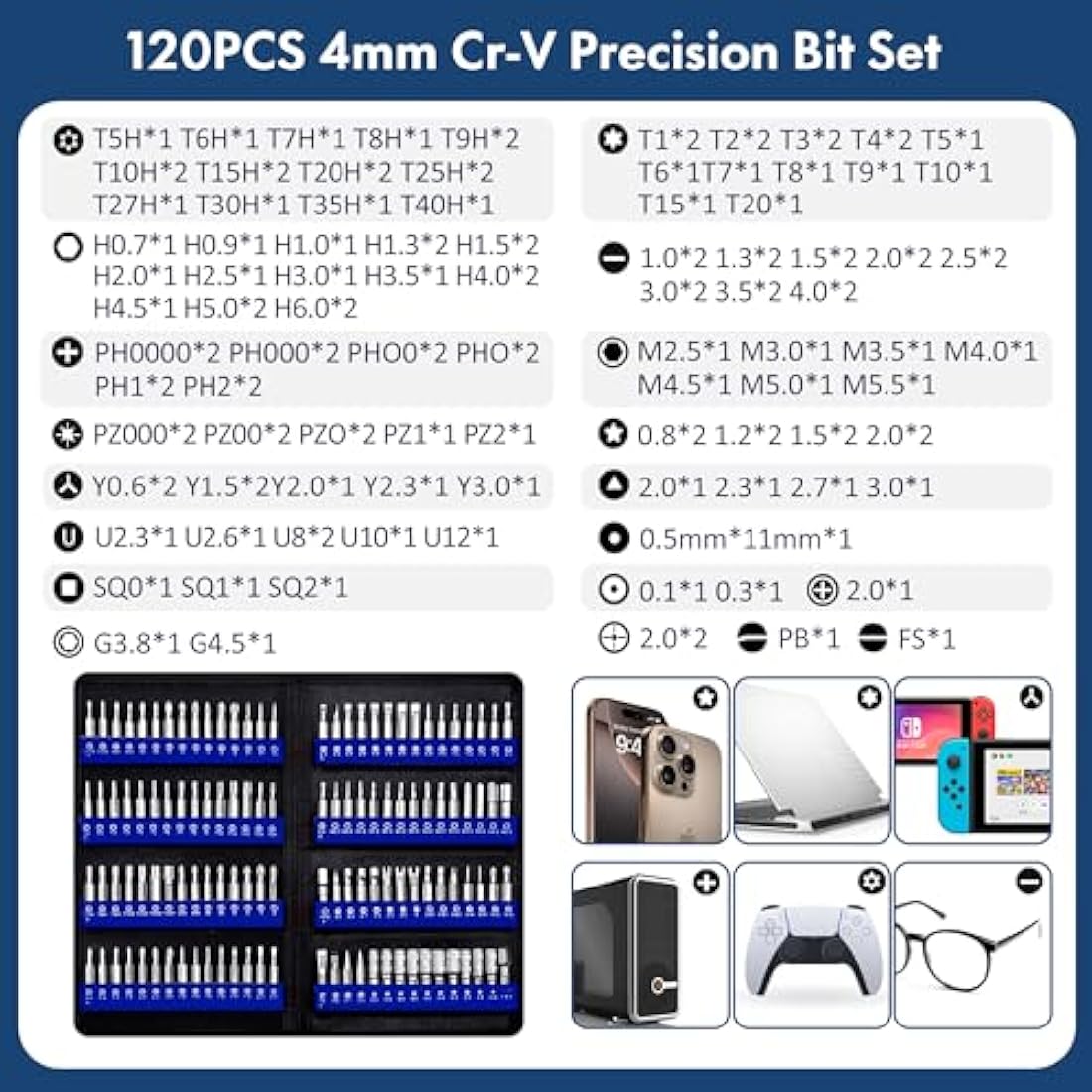 XOOL 200-in-1 Precision Screwdriver Kit | 164 Magnetic CR-V Steel Bits