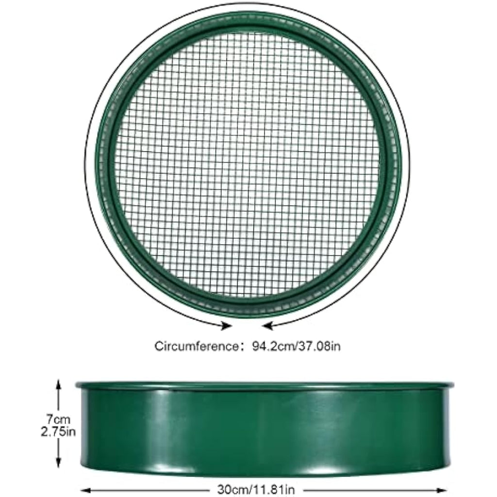 johgee Metal Garden Sieve - 4 Mesh Sizes Soil Sifter with Tools