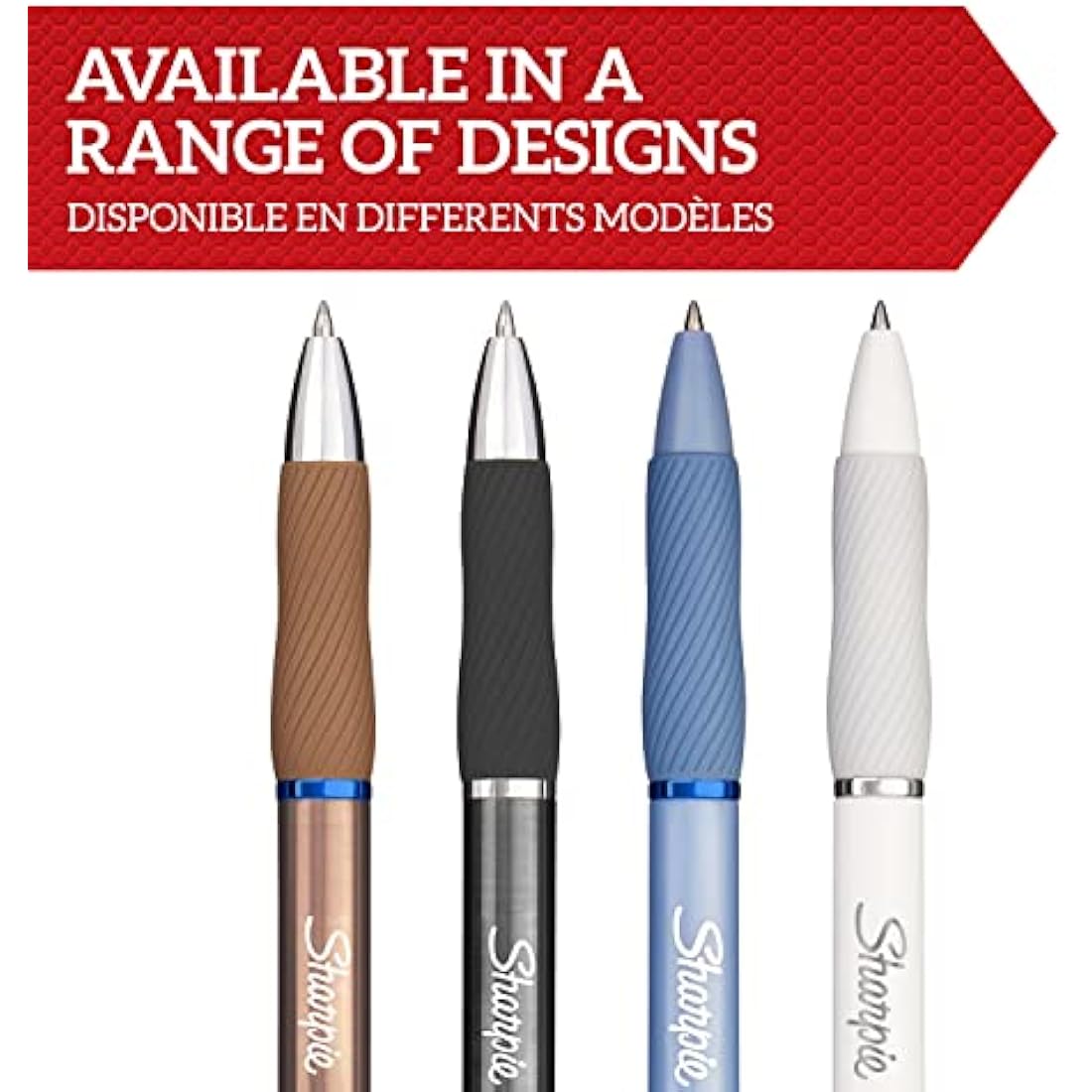 Sharpie S-Gel Metal Gel Pens | 0.7mm Medium Point | Grey & Rose Gold