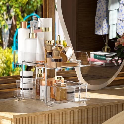 Polegas Clear Acrylic Kitchen Organiser - Extendable Under Sink Storage