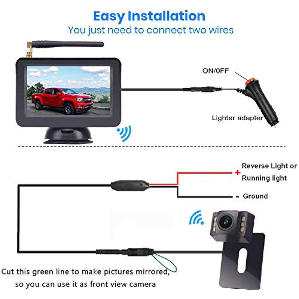 DOUXURY Wireless Reversing Camera Kit | 4.3'' LCD Monitor & IP68 Waterproof