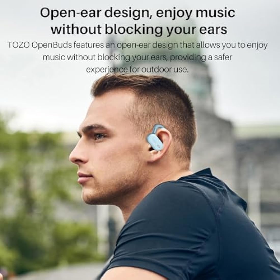 TOZO O2 Open Ear Wireless Headphones – Bluetooth 5.3 Earbuds, Blue
