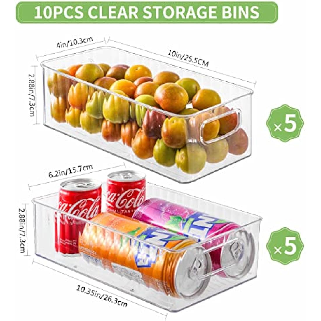 Jolof Store Fridge Organisers Set of 10 | Clear BPA-Free Storage Bins