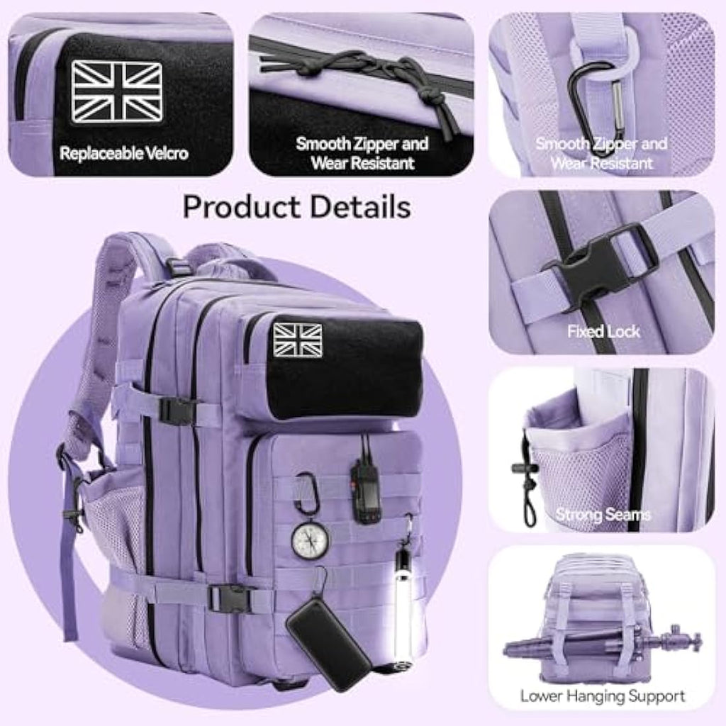 Delgeo 45L Military Tactical Backpack – Waterproof MOLLE Assault Pack