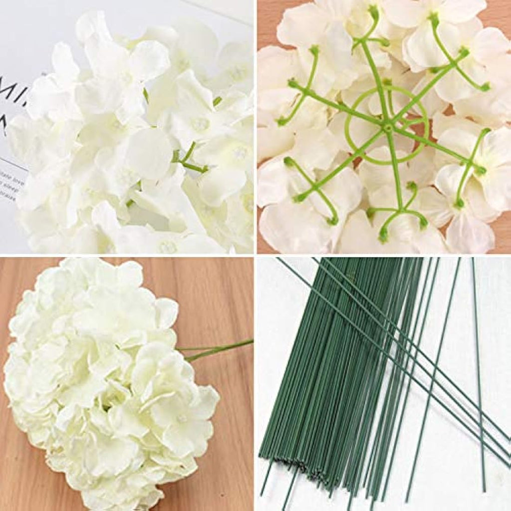 Silk Hydrangea Heads with Stems - 25 Pack Artificial Flowers