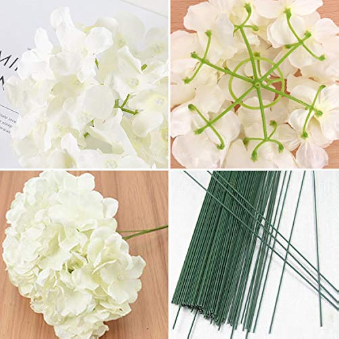 Silk Hydrangea Heads with Stems - 25 Pack Artificial Flowers