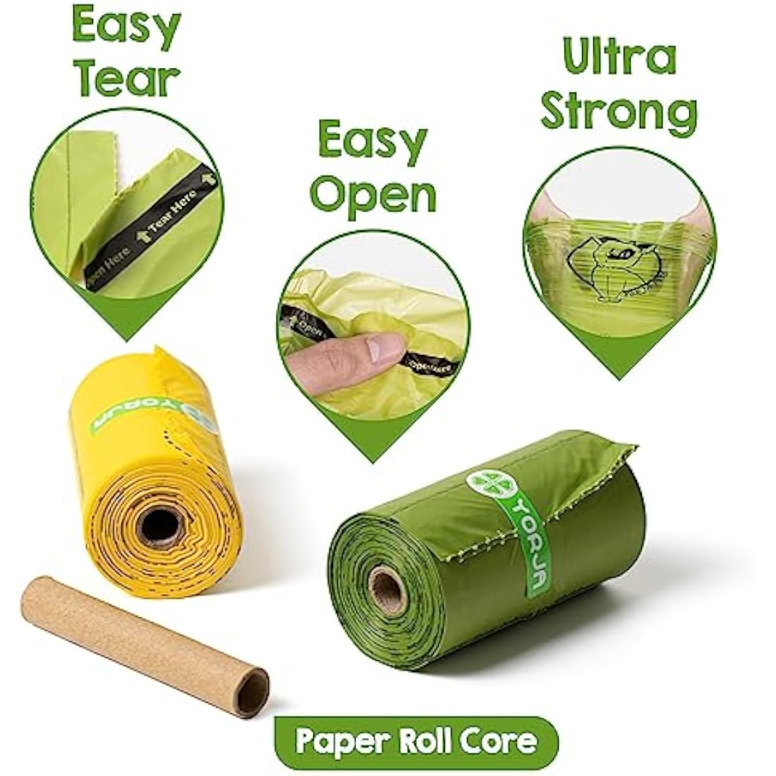 YORJA Biodegradable Dog Poo Bags | 720 Leak-Proof Extra Thick Waste Bags