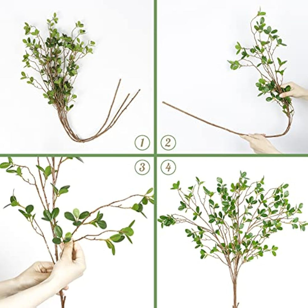 3Pcs Artificial Ficus Branches | 43.3in Faux Greenery Stems