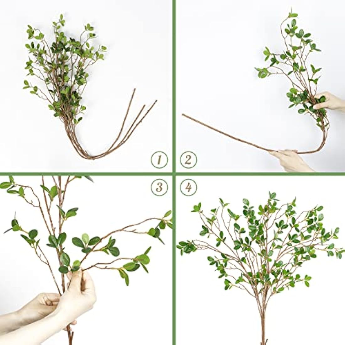 3Pcs Artificial Ficus Branches | 43.3in Faux Greenery Stems