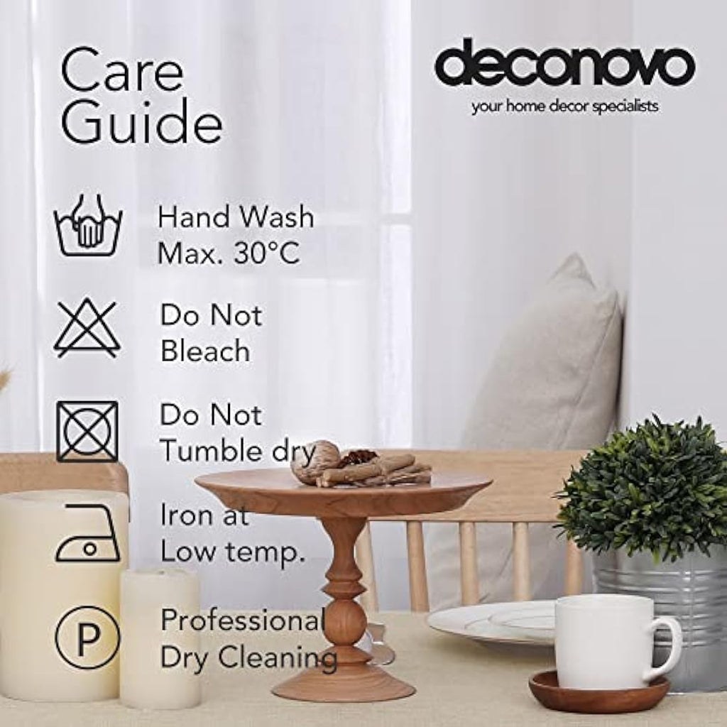 Deconovo Faux Linen Tablecloth – Waterproof Rectangle Cover, Beige, 52x70in