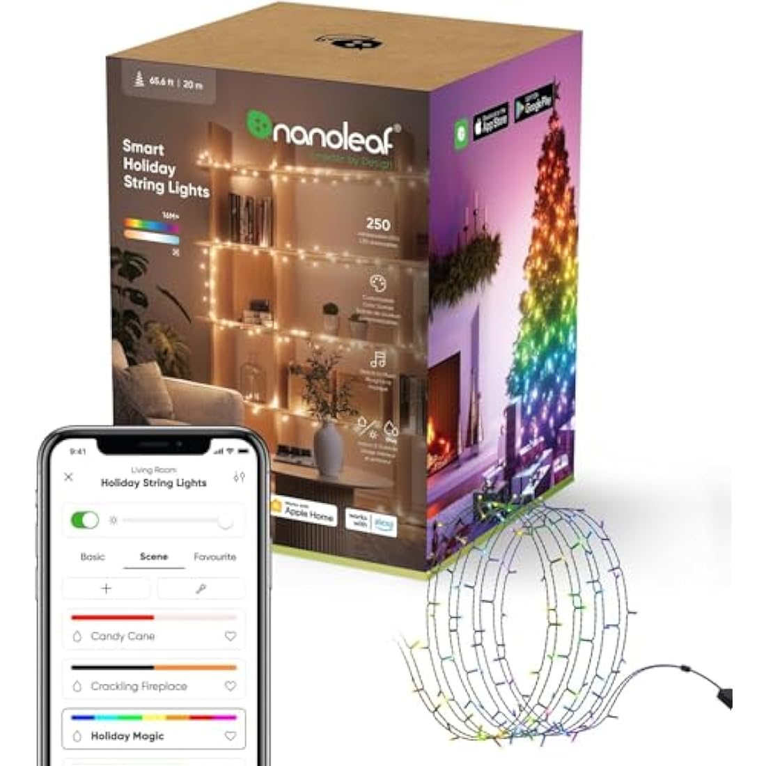 Nanoleaf Matter Essentials 20M RGB LED Smart String Lights | 250 LEDs