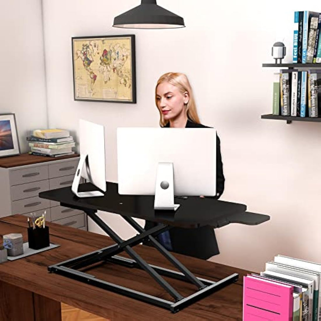 ERGOMAKER 36" Standing Desk Converter | Height Adjustable Dual Monitor Riser