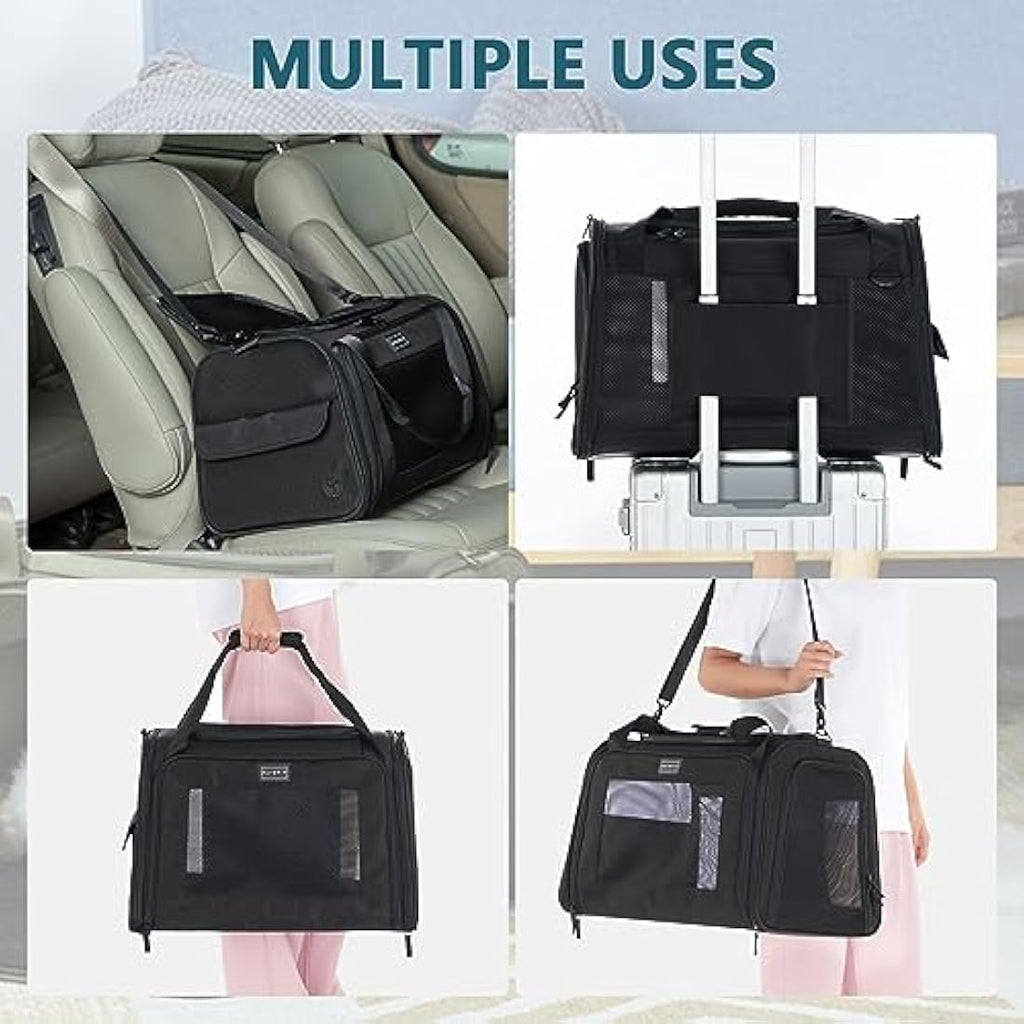 Petsfit Large Soft-Sided Pet Carrier | Expandable Oxford Fabric Dog Bag