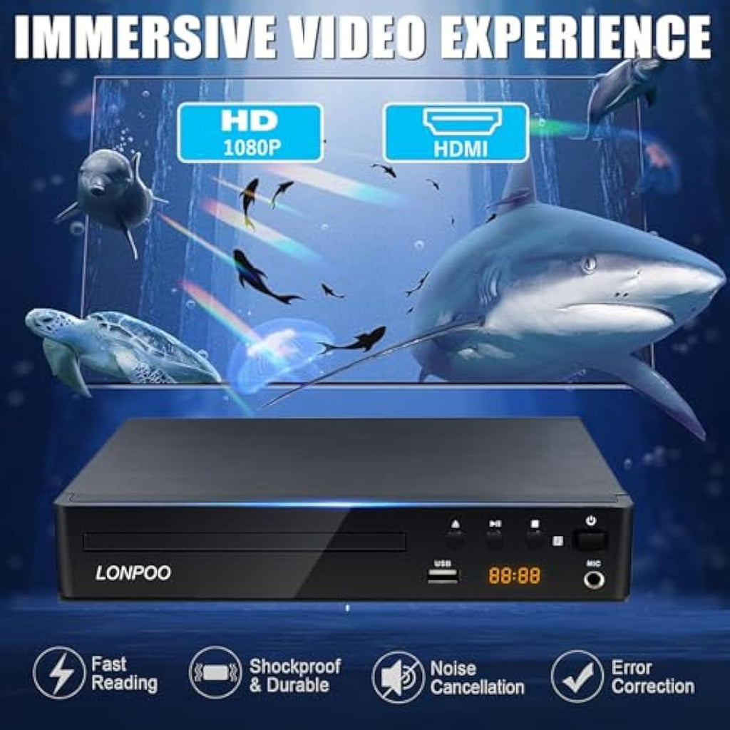 Multi-Region DVD Player – 1080p HDMI Upscaling & USB (LP-099UK)