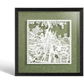 Sydney Paper Cut Map Framed Wall Art – O3 Design Studio 9x9 Inch